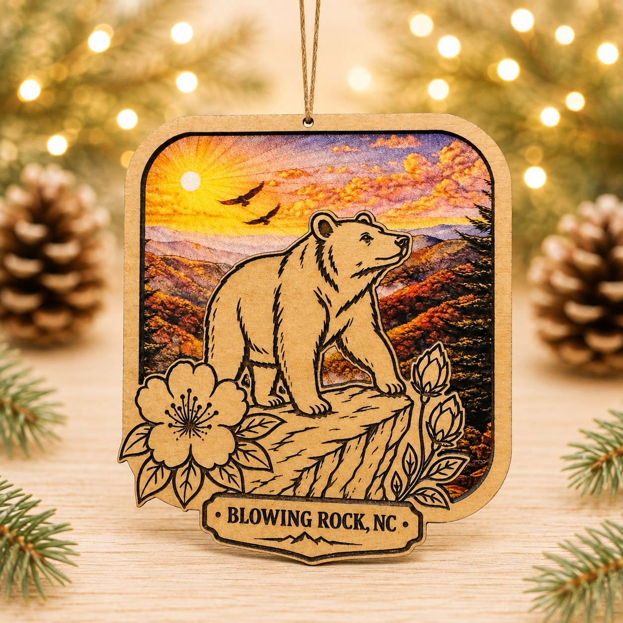 Blowing Rock Bear Mountain Ornament